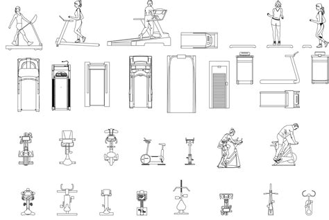 Sports equipment free CAD Blocks download.